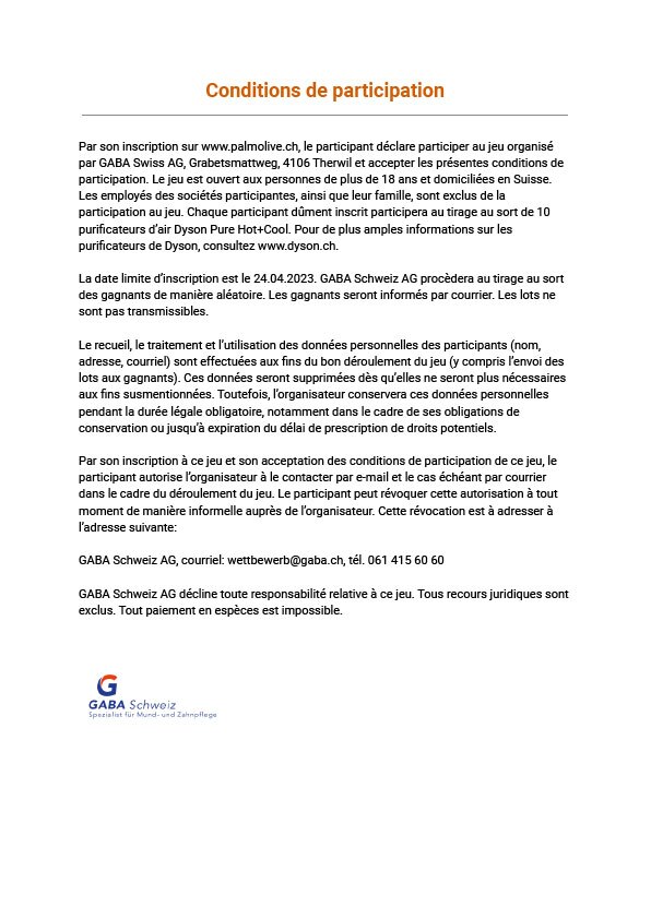 CONDITIONS DE PARTICIPATION